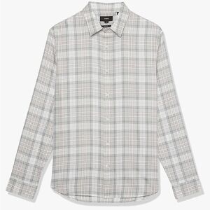 Vince Mens Light Gray Plaid Button Down Casual Shirt Size Medium Classic Fit